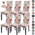 thumbnail image 1 of Printed Dining Room Chair Covers 6 Packs, Stretch Kitchen Slipcovers Removable Washable Parsons Protector for Kitchen,Hotel,Restaurant, Ceremony Universal Size, 1 of 6