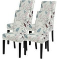 thumbnail image 1 of Printed Dining Room Chair Covers Set of 4, Stretch Kitchen Chair Covers Washable Parsons Chair Slipcover Removable Dining Chair Protectors for Hotel,Ceremony(Leaf pattern2), 1 of 6