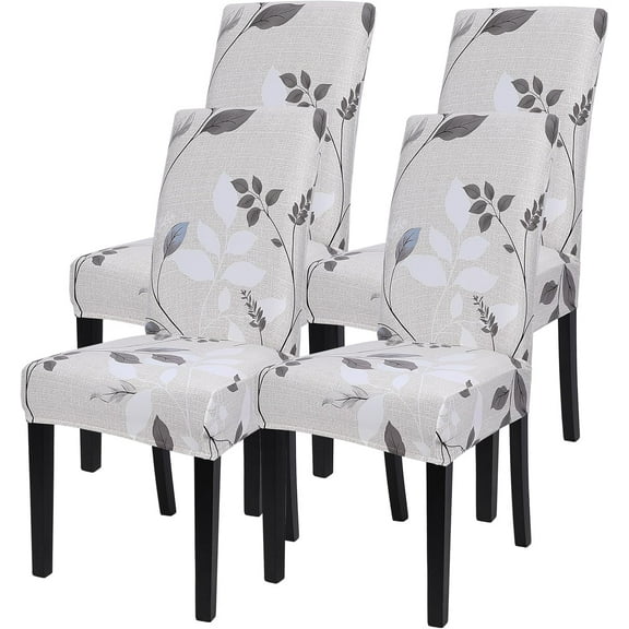 Printed Dining Room Chair Covers Set of 4, Stretch Kitchen Chair Covers Washable Parsons Chair Slipcover Removable Dining Chair Protectors for Hotel,Ceremony(Floral Pattern3)