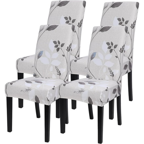 Printed Dining Room Chair Covers Set of 4, Stretch Kitchen Chair Covers Washable Parsons Chair Slipcover Removable Dining Chair Protectors for Hotel,Ceremony(Floral Pattern3)