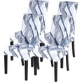 thumbnail image 1 of Printed Dining Room Chair Covers Set of 4, Stretch Kitchen Chair Covers Washable Parsons Chair Slipcover Removable Dining Chair Protectors for Hotel,Ceremony(Blue/White), 1 of 6