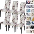 thumbnail image 1 of Printed Dining Room Chair Covers Set of 6, Stretch Kitchen Chair Covers Washable Parsons Chair Slipcover Removable Dining Chair Protectors for Hotel,Ceremony,Banquet(Blooming Flower), 1 of 6