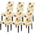 thumbnail image 1 of Printed Dining Room Chair Covers Set of 6, Stretch Kitchen Chair Covers Washable Parsons Chair Slipcover Removable Dining Chair Protectors for Hotel,Ceremony(Sunflower), 1 of 6