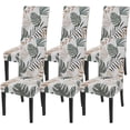 thumbnail image 1 of Printed Dining Room Chair Covers Set of 6, Stretch Kitchen Chair Covers Washable Parsons Chair Slipcover Removable Dining Chair Protectors for Hotel,Ceremony (Tropical Leaf Pattern), 1 of 6