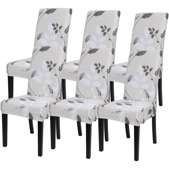 Printed Dining Room Chair Covers Set of 6, Stretch Kitchen Chair Covers Washable Parsons Chair Slipcover Removable Dining Chair Protectors for Hotel,Ceremony(Floral Pattern3)
