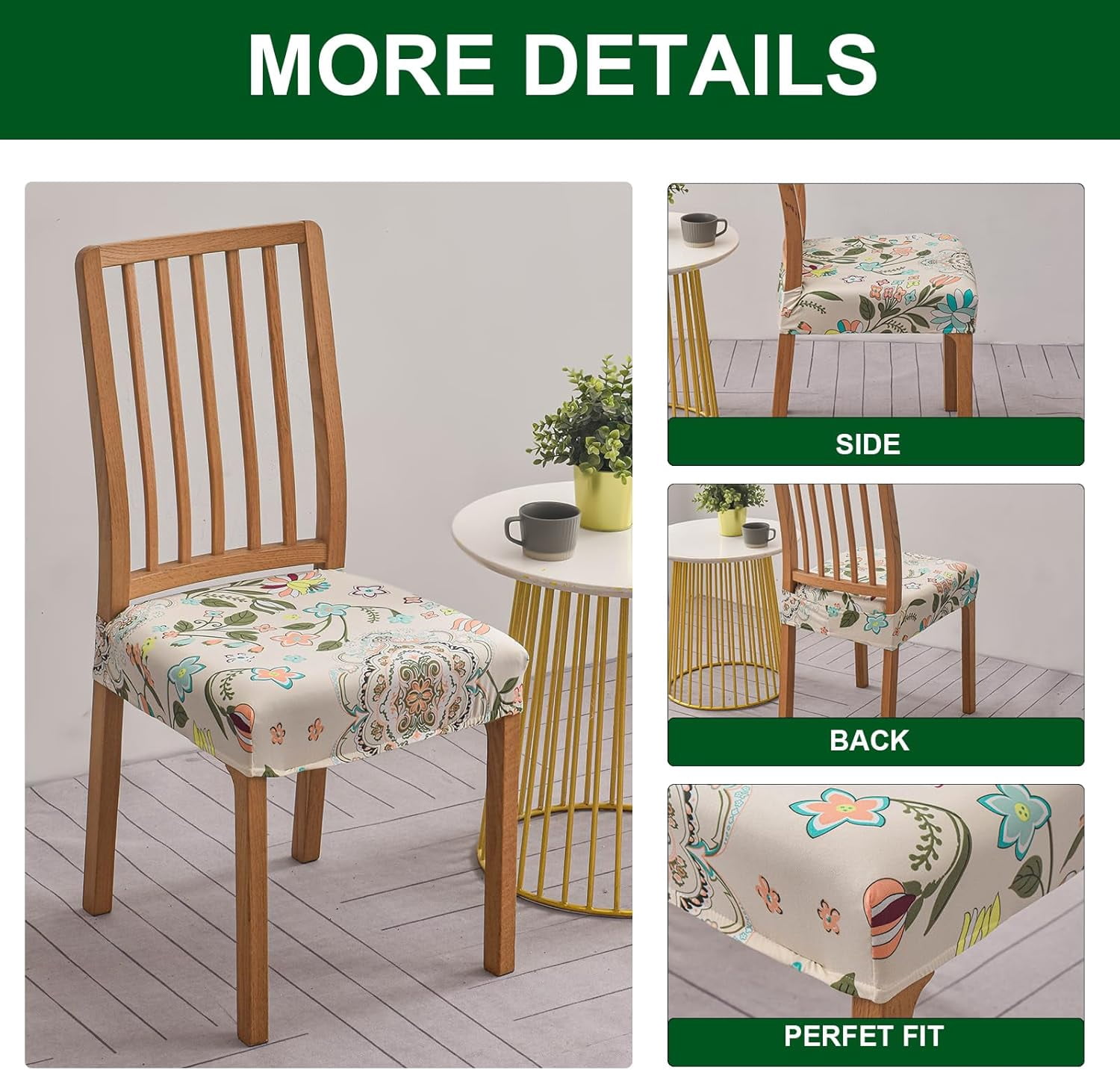 Printed Dining Room Chairs Seat Covers Set Of 4 With Soft Bench Chair