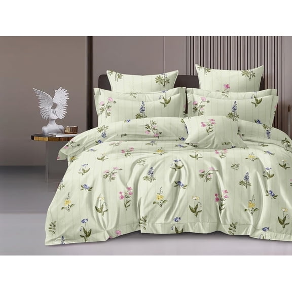Printed Double Bedsheet For Super King Size With 2 Matching Pillow Covers - 108 X 108 Inches, Multicolor | 300 Thread Count Skin Friendly & Luxuriously Smooth To Touch Bedsheet