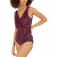 thumbnail image 1 of Printed Draped Wrap Tummy Control One-Piece Swimsuit, 1 of 2