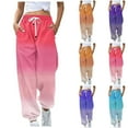 thumbnail image 1 of Printed Drawstring Trousers Women's Loose Fit Casual Pants with Pockets Wide Leg Palazzo Pants for Lounging Travel Mother's Day Gifts | Sopatenor,Dark Blue XL, 1 of 8