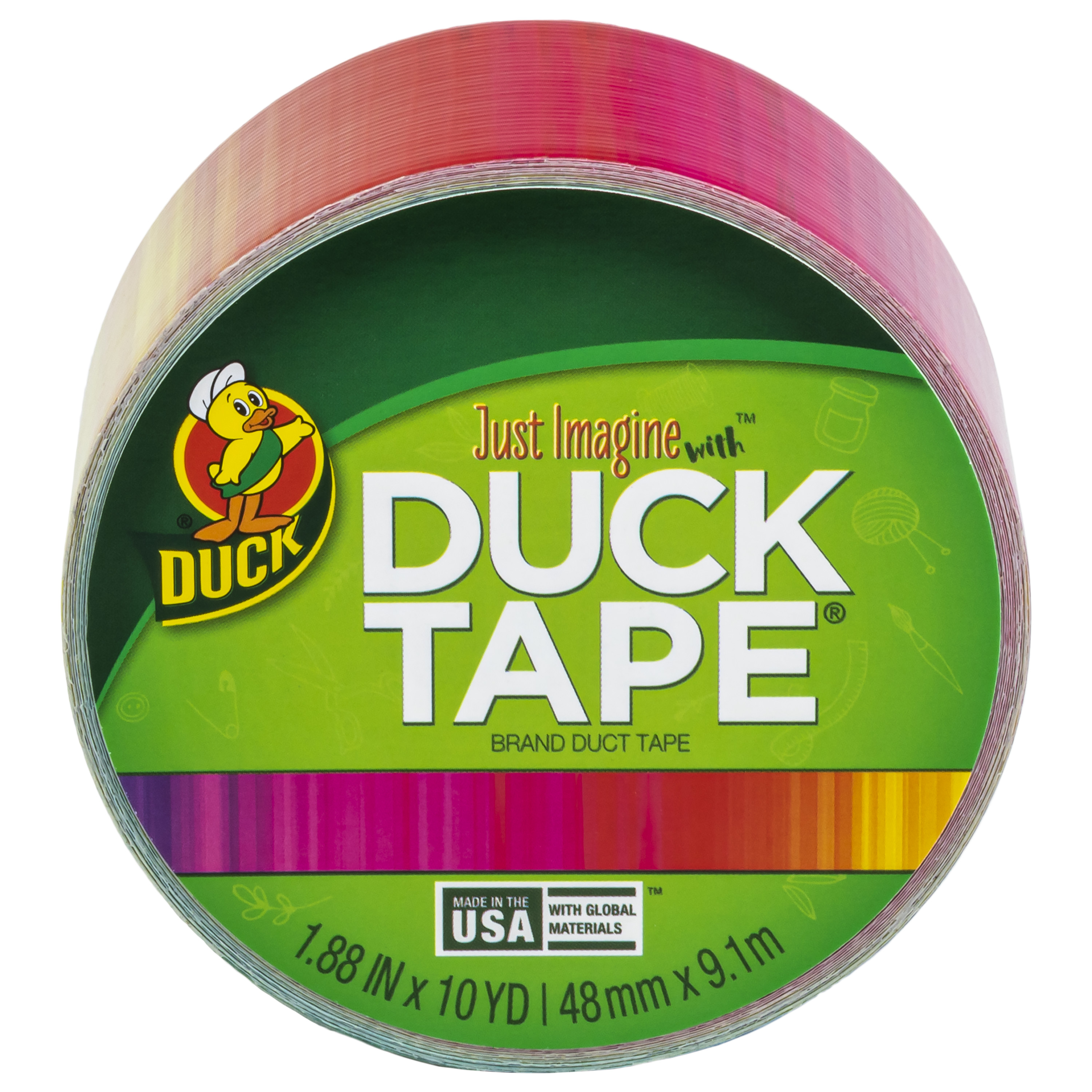 Printed Duck Tape Brand Duct Tape - Ombre Rainbow 10 Yards - image 1 of 8