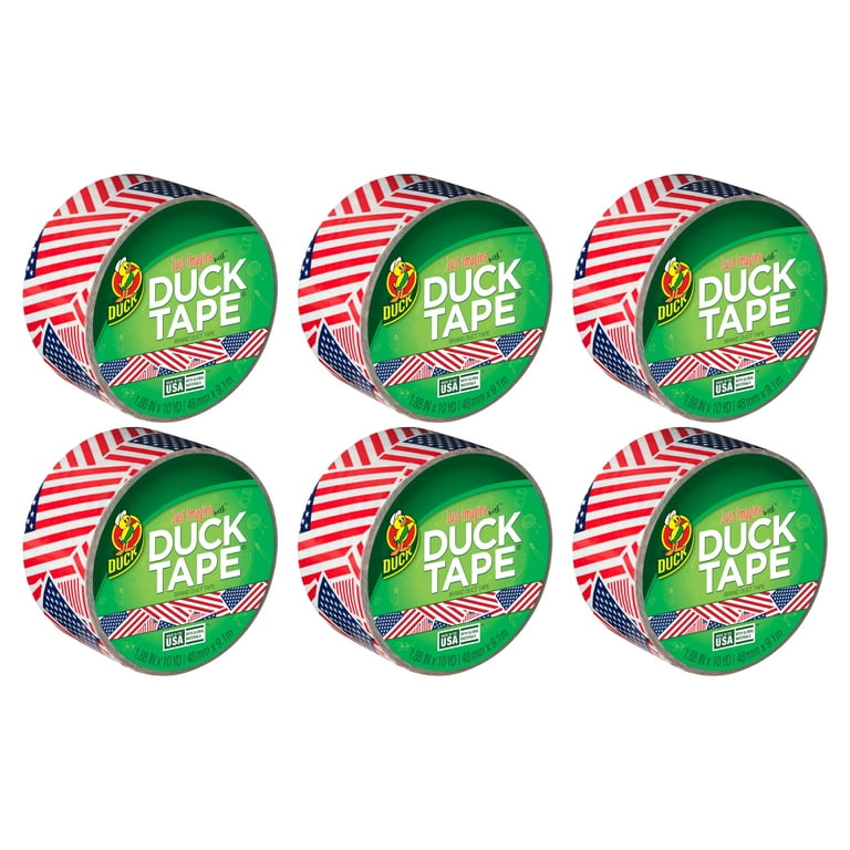 Duck® Colored Duct Tape, 3 Core, 1.88 x 10 yds, Red/White/Blue US Flag