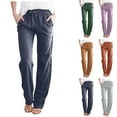 thumbnail image 1 of Printed Elastic Waist Casual Pants, Women's Flare Pants Trousers Wide Leg Pants, Full Length Spring Nine Point Lounge Pants, Fashion Streetwear Gifts for Women | CSEONE,Orange L, 1 of 9