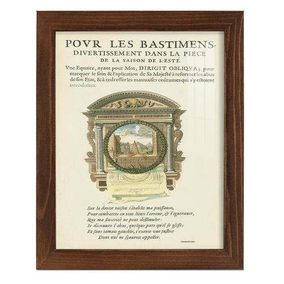 Printed Embellished Bookplate I - Framed Print w/glass - Chestnut
