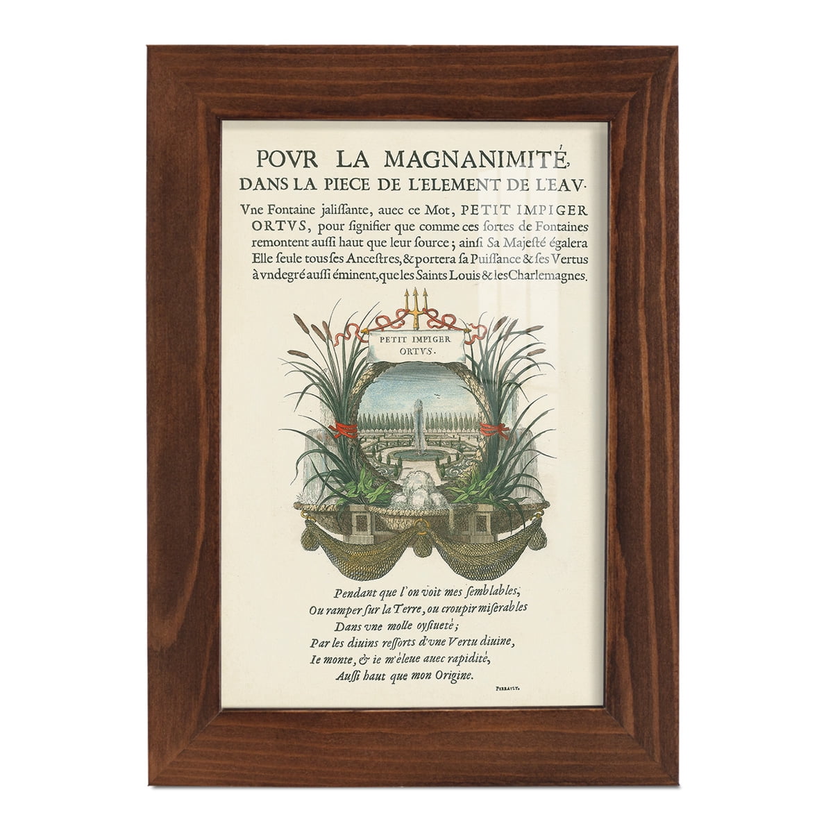 Printed Embellished Bookplate II - Framed Print w/glass - Chestnut