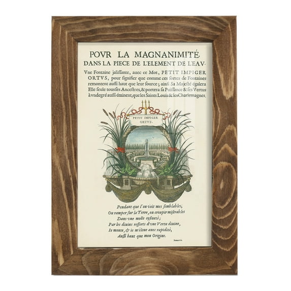 Printed Embellished Bookplate II - Framed Print w/glass - Walnut