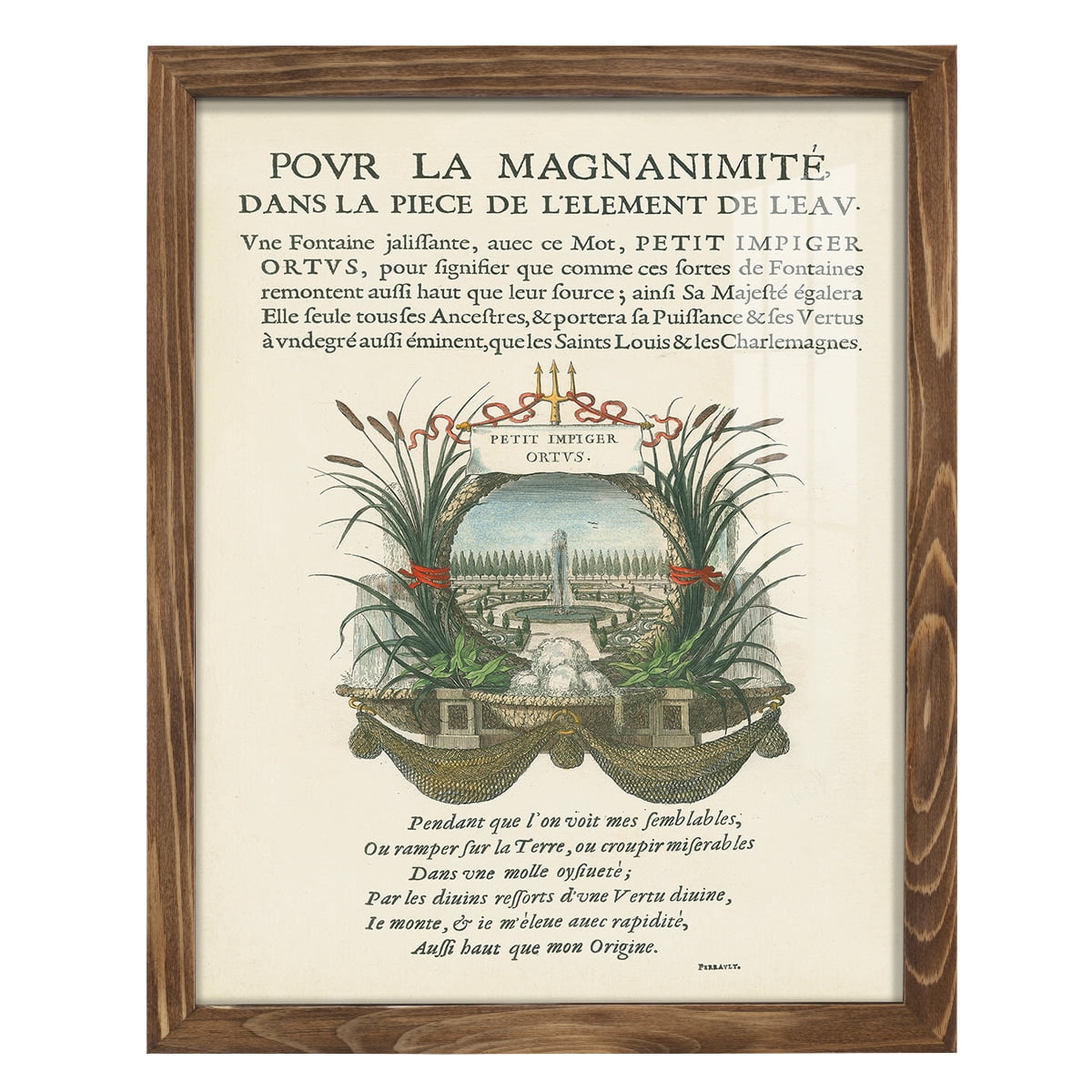 Printed Embellished Bookplate II - Framed Print w/glass - Walnut