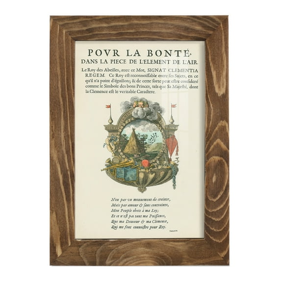 Printed Embellished Bookplate III - Framed Print w/glass - Walnut