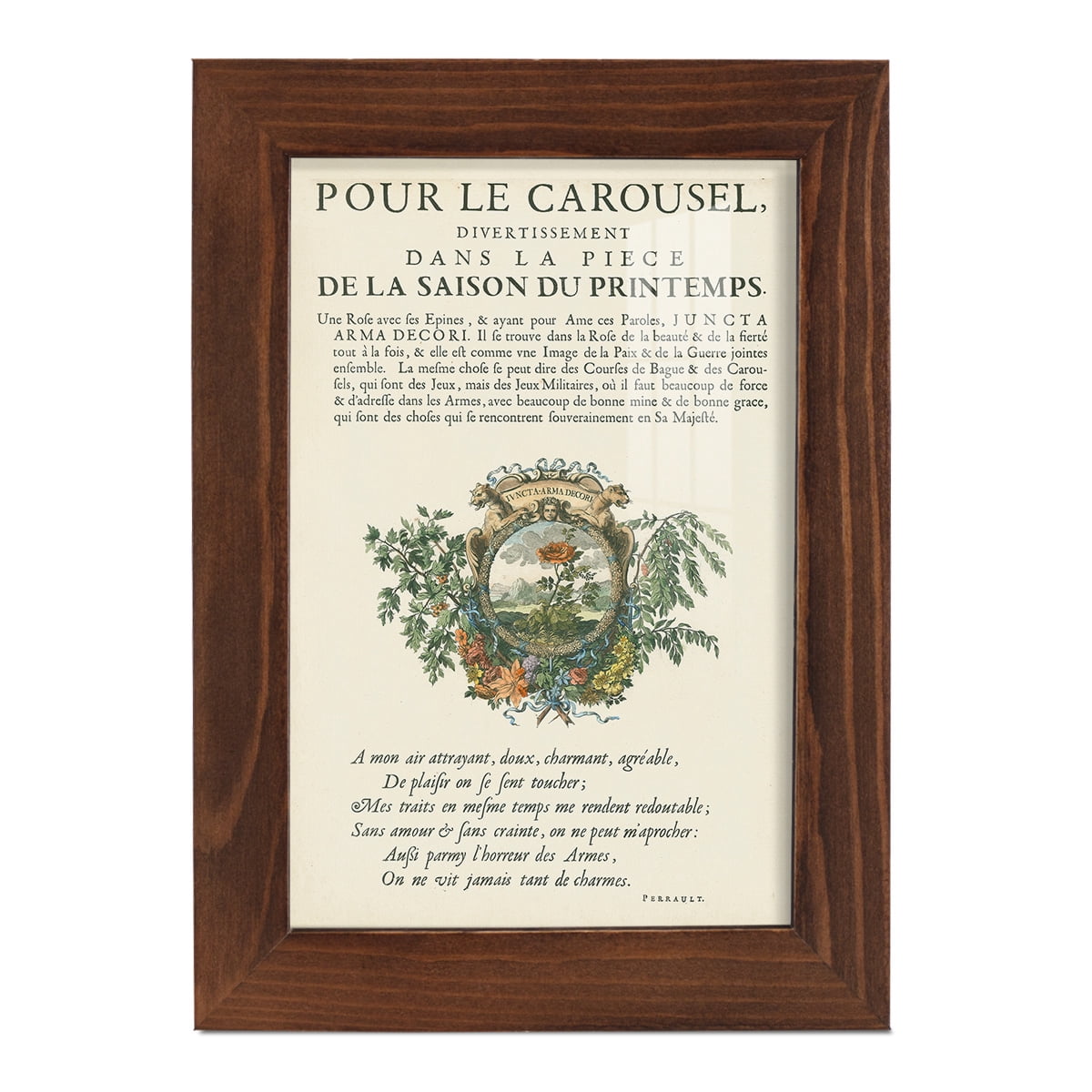 Printed Embellished Bookplate IV - Framed Print w/glass - Chestnut