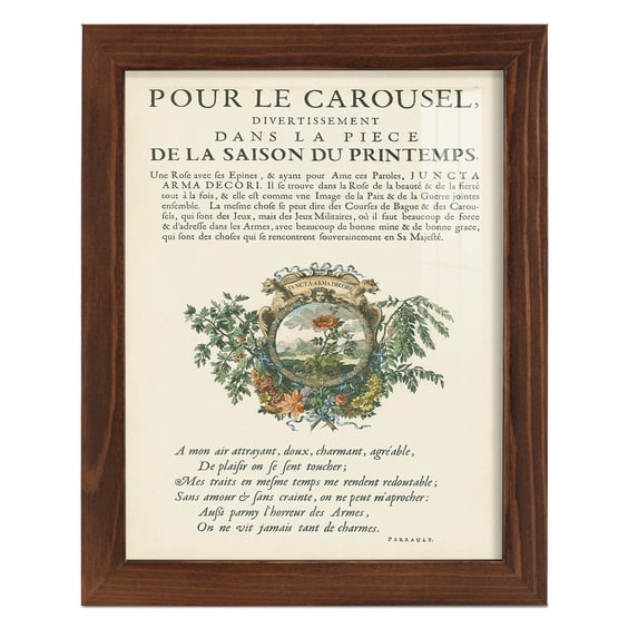 Printed Embellished Bookplate IV - Framed Print w/glass - Chestnut