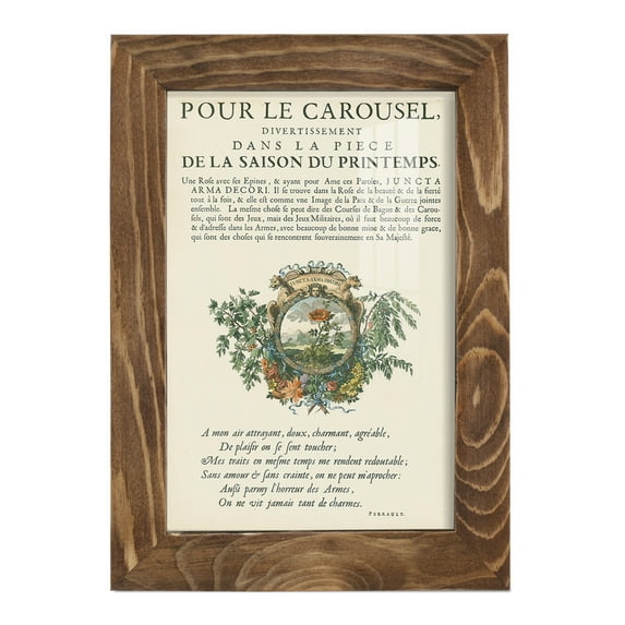 Printed Embellished Bookplate IV - Framed Print w/glass - Walnut