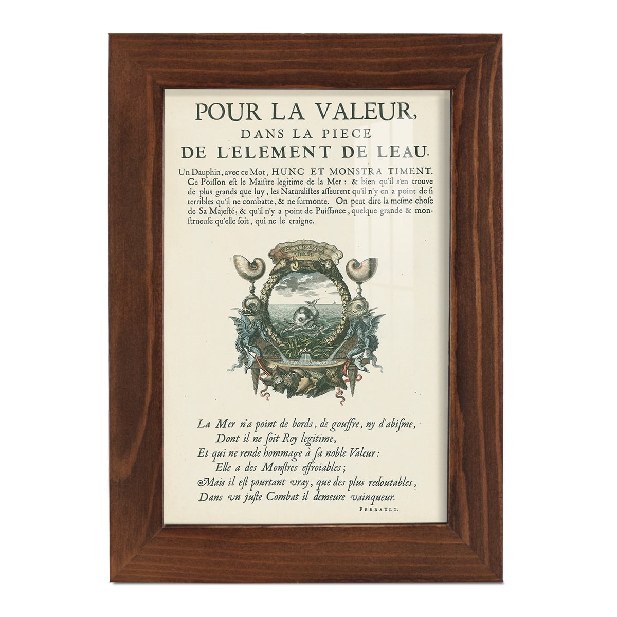 Printed Embellished Bookplate VII - Framed Print w/glass - Chestnut