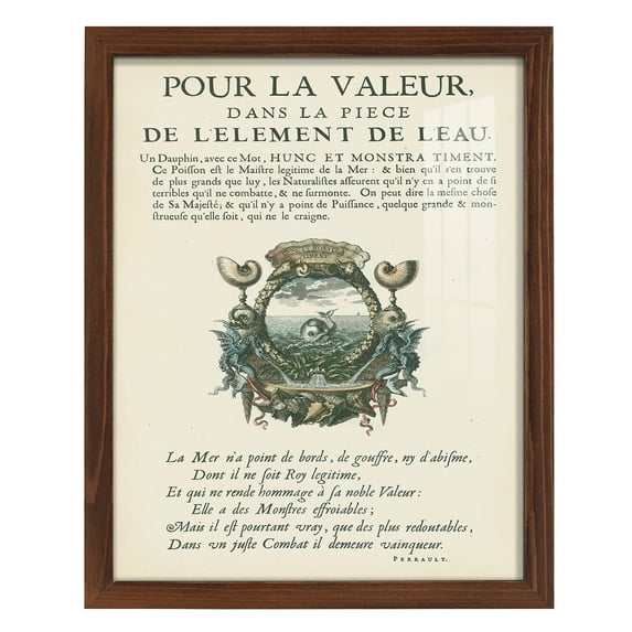 Printed Embellished Bookplate VII - Framed Print w/glass - Chestnut