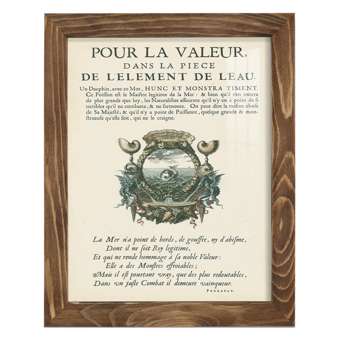 Printed Embellished Bookplate VII - Framed Print w/glass - Walnut