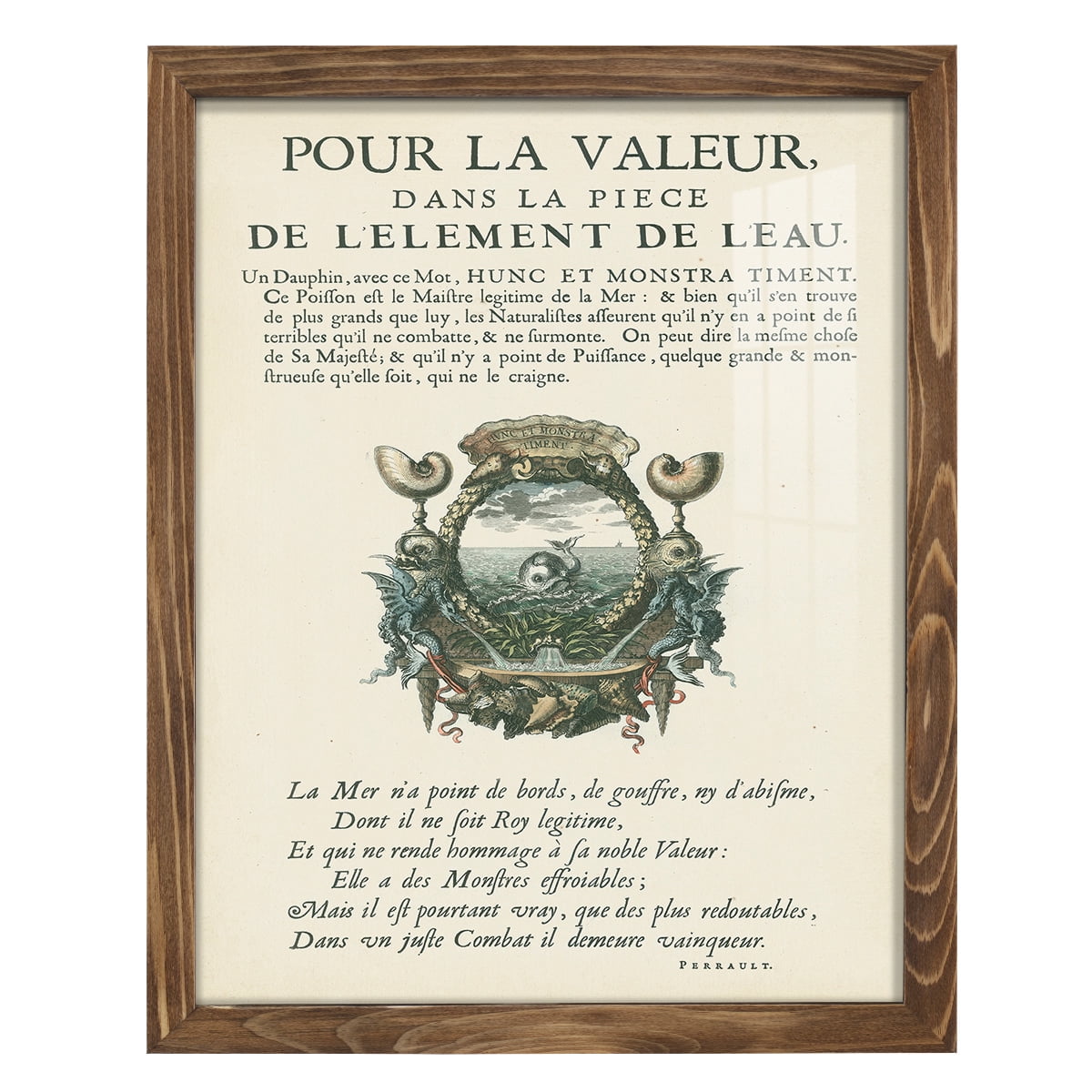 Printed Embellished Bookplate VII - Framed Print w/glass - Walnut