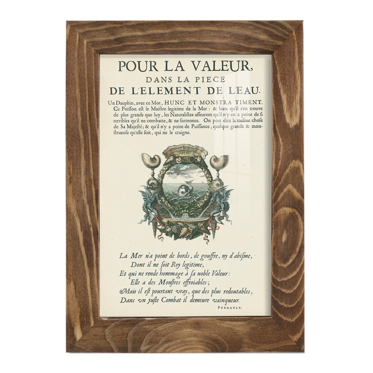 Printed Embellished Bookplate VII - Framed Print w/glass - Walnut
