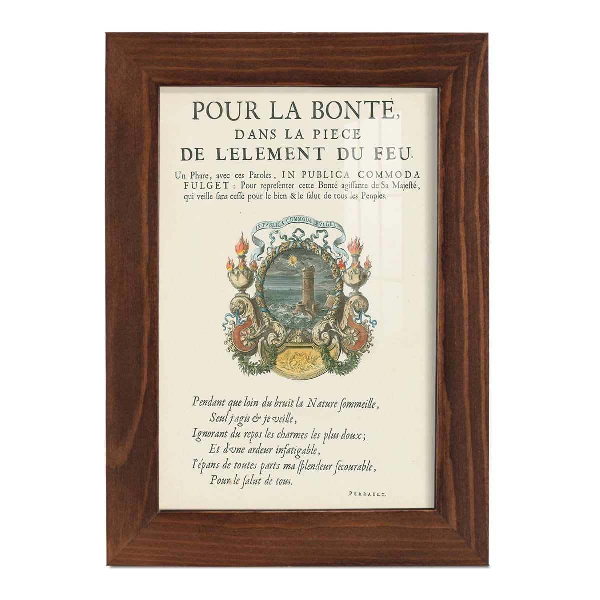 Printed Embellished Bookplate VIII - Framed Print w/glass - Chestnut