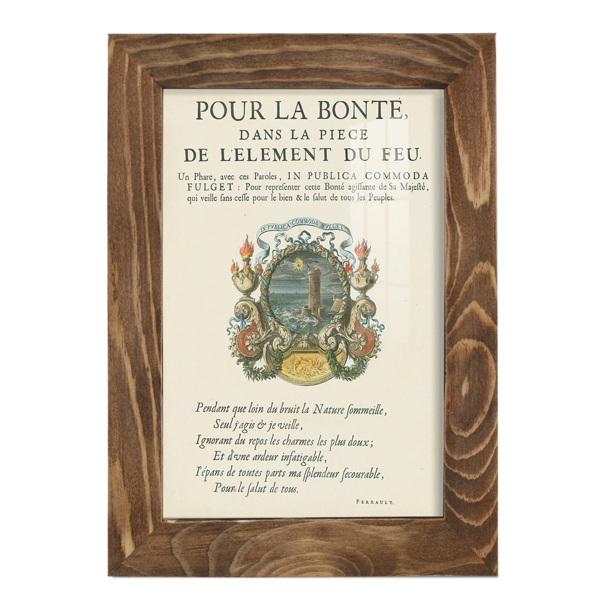 Printed Embellished Bookplate VIII - Framed Print w/glass - Walnut