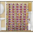 thumbnail image 1 of Printed Fabric Shower Curtain Set with 12 Resin Hooks Floral Design, 1 of 3