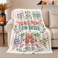 thumbnail image 1 of Printed Flannel Throw Blanket Bonus Mom Extra Blessed Floral Hearts and Bow, 1 of 9