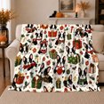 thumbnail image 1 of Printed Flannel Throw Blanket with Adorable Boston Terrier Christmas Dogs Presents Festive Holiday, 1 of 9