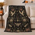 thumbnail image 1 of Printed Flannel Throw Blanket with Celestial Moths Barn Owls Holiday, 1 of 9