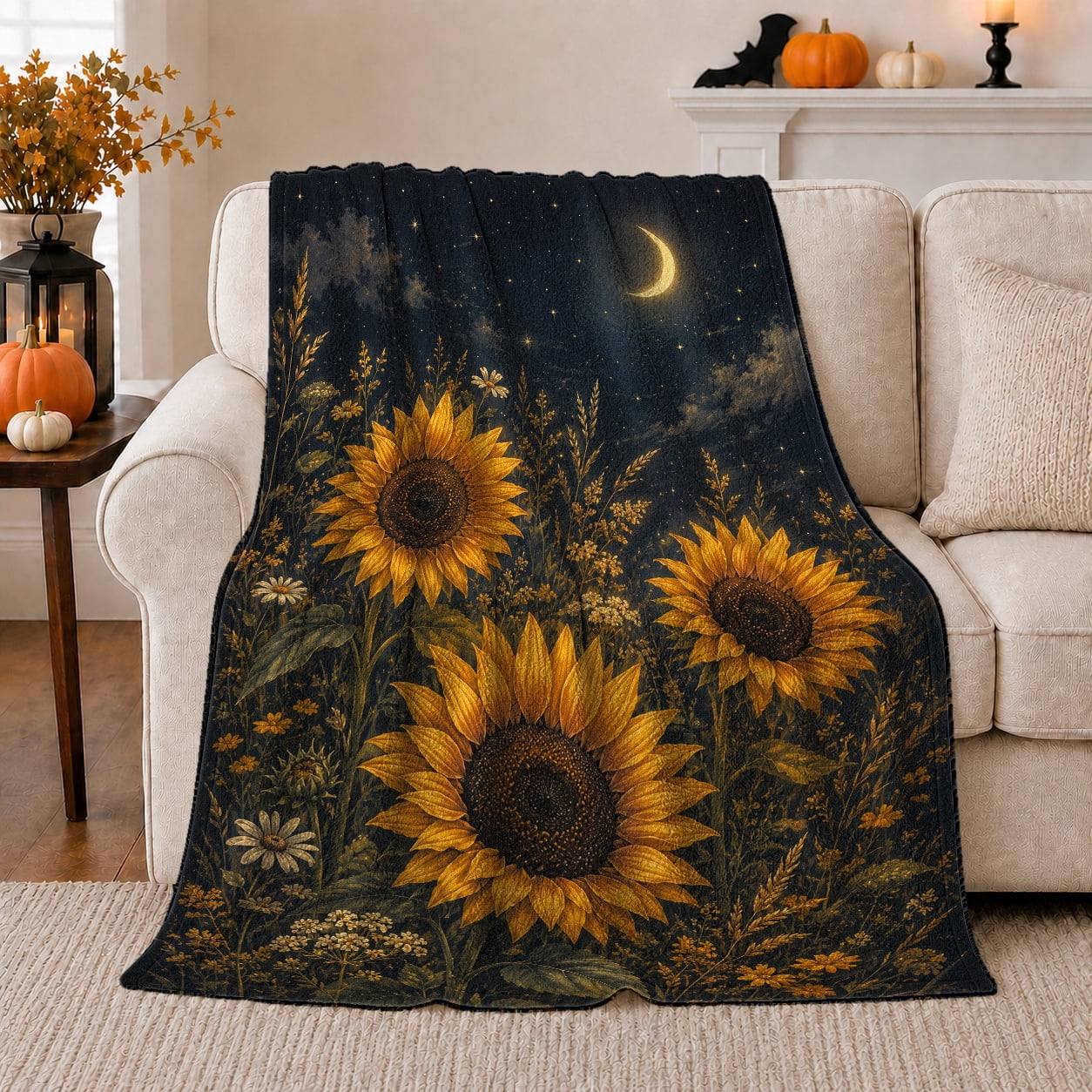 Printed Flannel Throw Blanket with
