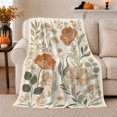 thumbnail image 1 of Printed Flannel Throw Blanket with Rustic Pumpkin Autumn Botanical Watercolor, 1 of 9