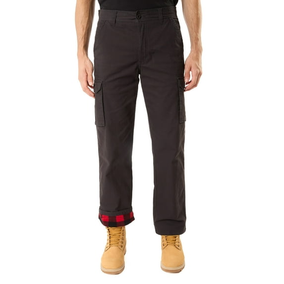 Printed Fleece-Lined Canvas Cargo Pant