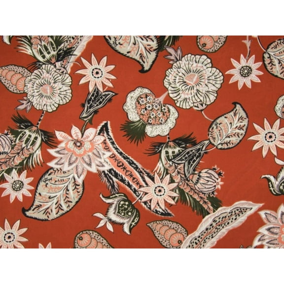 Printed Georgette Fabric Rust - per yard