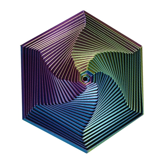 Printed Hexagon Fidget Model G - Fractal Rotation Therapy Device for Adult Sensory Regulation