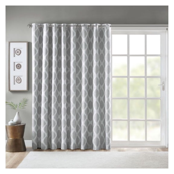 Printed Ikat Blackout Patio Curtain Panel - 100x84 Inch - Room Darkening Window Treatment