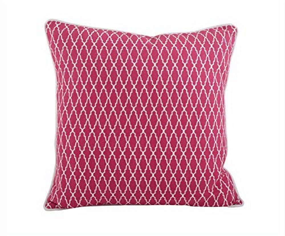 Printed Ikat Design Down Filled Decorative Throw Pillow (Fuschia