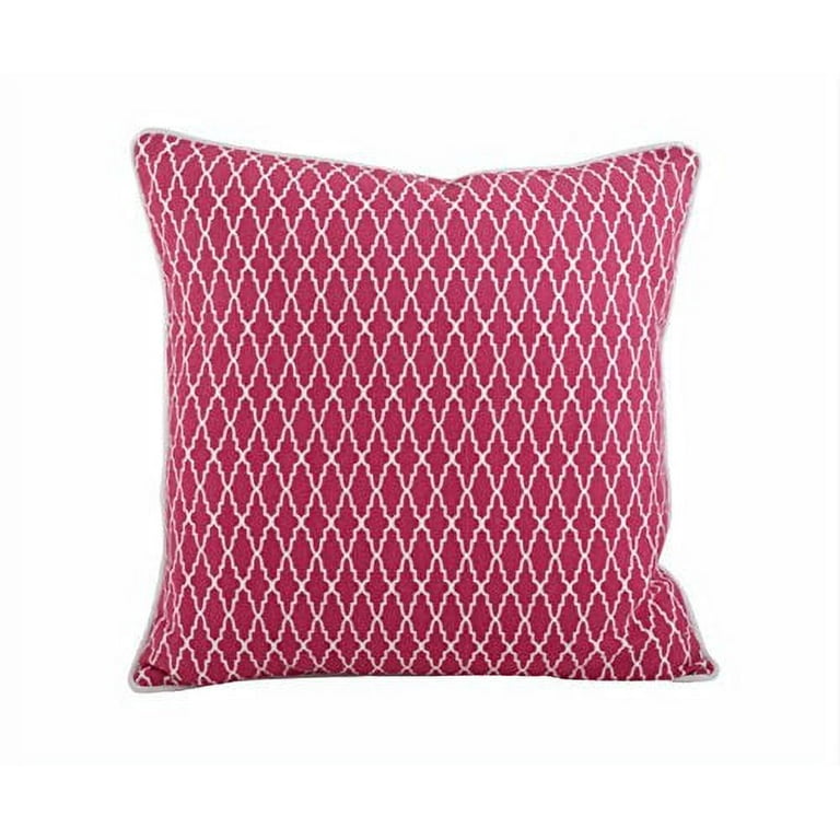 Printed Ikat Design Down Filled Decorative Throw Pillow Fuschia