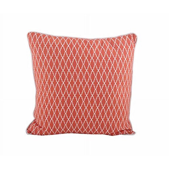 Printed Ikat Design Down Filled Decorative Throw Pillow (Tangerine)