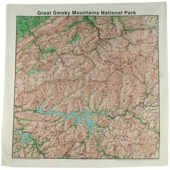 Printed Image Great Smoky Mountains NP Topo Bandanna (2nd)