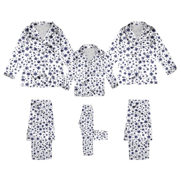 HNMKIU Matching Family Pajamas Sets Long Sleeve Christmas Sleepwear Comfortable Family Holiday Outfits for Home andPhotos White_004,Kids:3-4 Years
