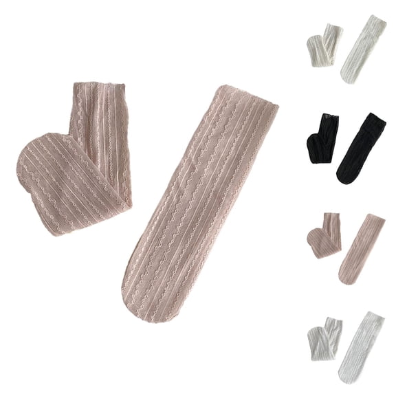 Printed Lace Sheer Compression Socks for Women â Lightweight Transparent Fabric with Elegant Pattern, Stylish and Breathable, for Summer Street Outfits and Dress Looks