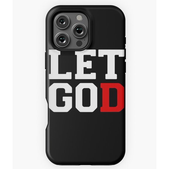 Printed Let God Christian Cross Graphic Phone Case for iPhone 16 15 14 13 12 11 Pro Max