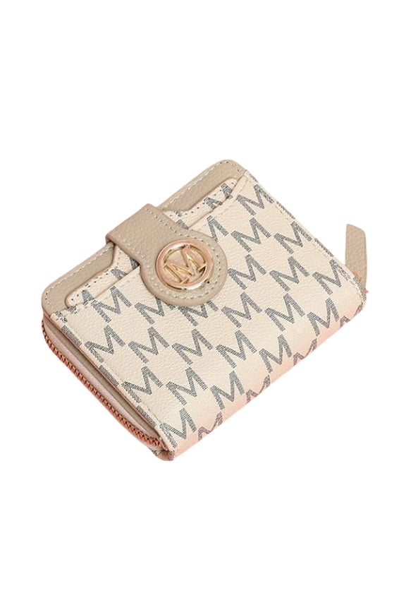 Printed Letter Bifold Wallet Compact Short Wallet With Multiple Card Slots For Outdoor Trave