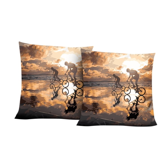Printed Linen Encrypted Pillowcase Cushion Cover, Soft and Comfortable Linen Throw Covers, Eco-Friendly Decorative Pillowcase, Home Decor Accent, 2PC Set